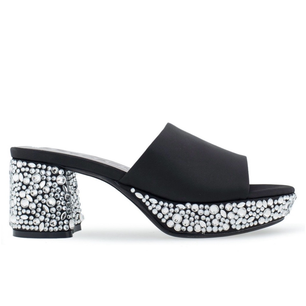 AEROSOLES Black Mules with Silver Accents